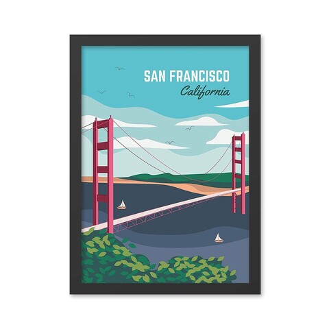 Tablou decorativ, San Francisco 3 (35 x 45), MDF , Polistiren, Multicolor