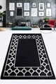Covor, Bague Black, 80x100 cm, Alb/Negru