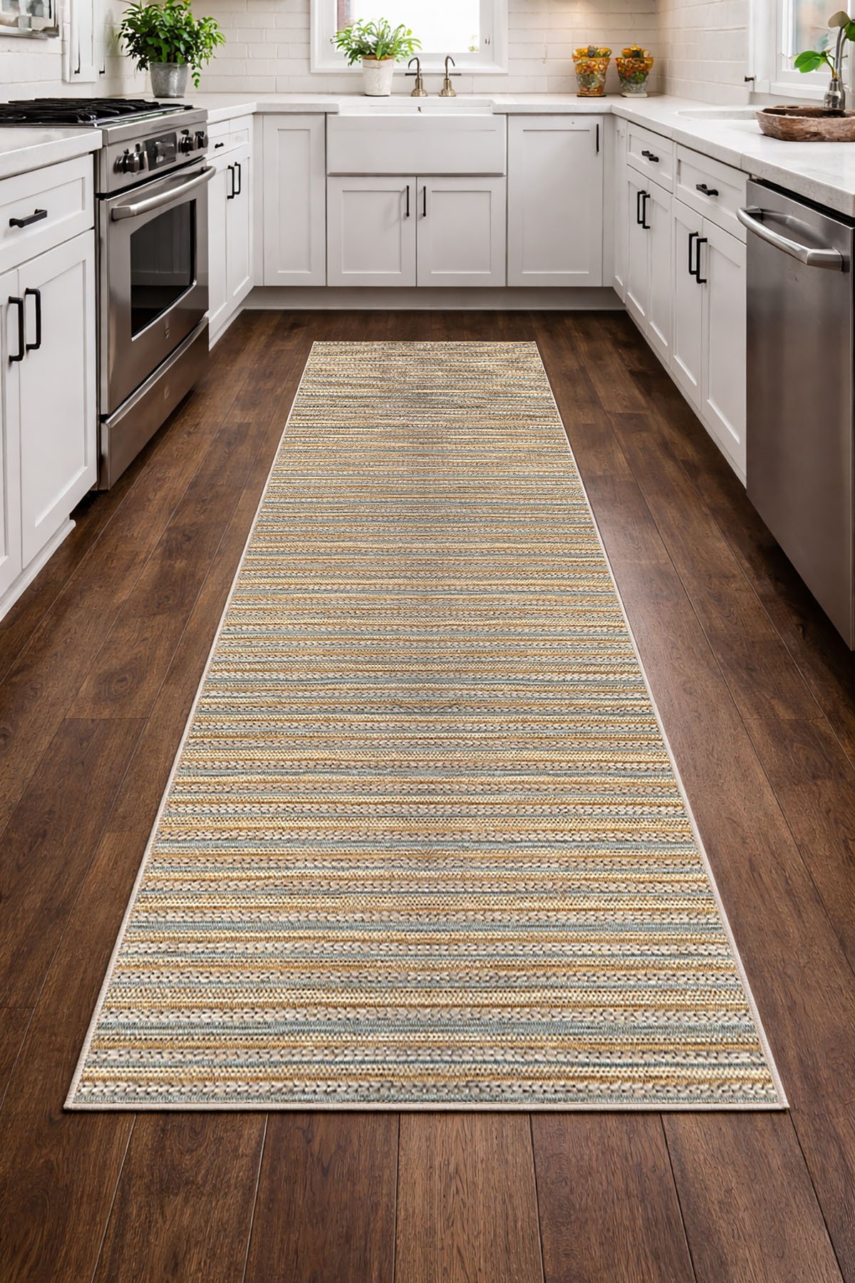 Covor, CLR-7338-MUTFAK-HALI-7, 200x300 cm, Poliester, Multicolor