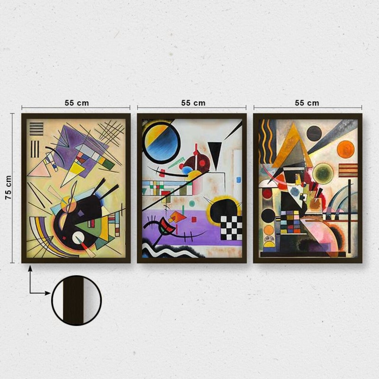 Set 3 tablouri decorative 3SC_UN84644_5575 Polistiren Multicolor