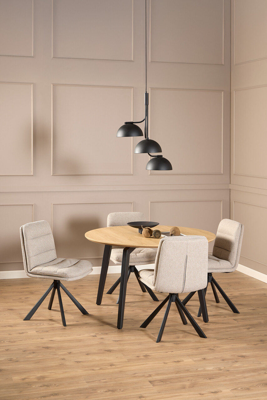 Scaun Dean, Actona, 47.5x57x85 cm, rotativ, tesatura structurata/otel, bej - view 6