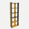 Corp biblioteca, Kalune Design, Şakran, 63x180x32 cm, Antracit / Galben