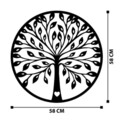 Decoratiune de perete, Sadi, metal, 58 x 58 cm, negru