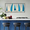 Decoratiune de perete, Yelkenli 2, Metal, 90 x 40 cm, Multicolor