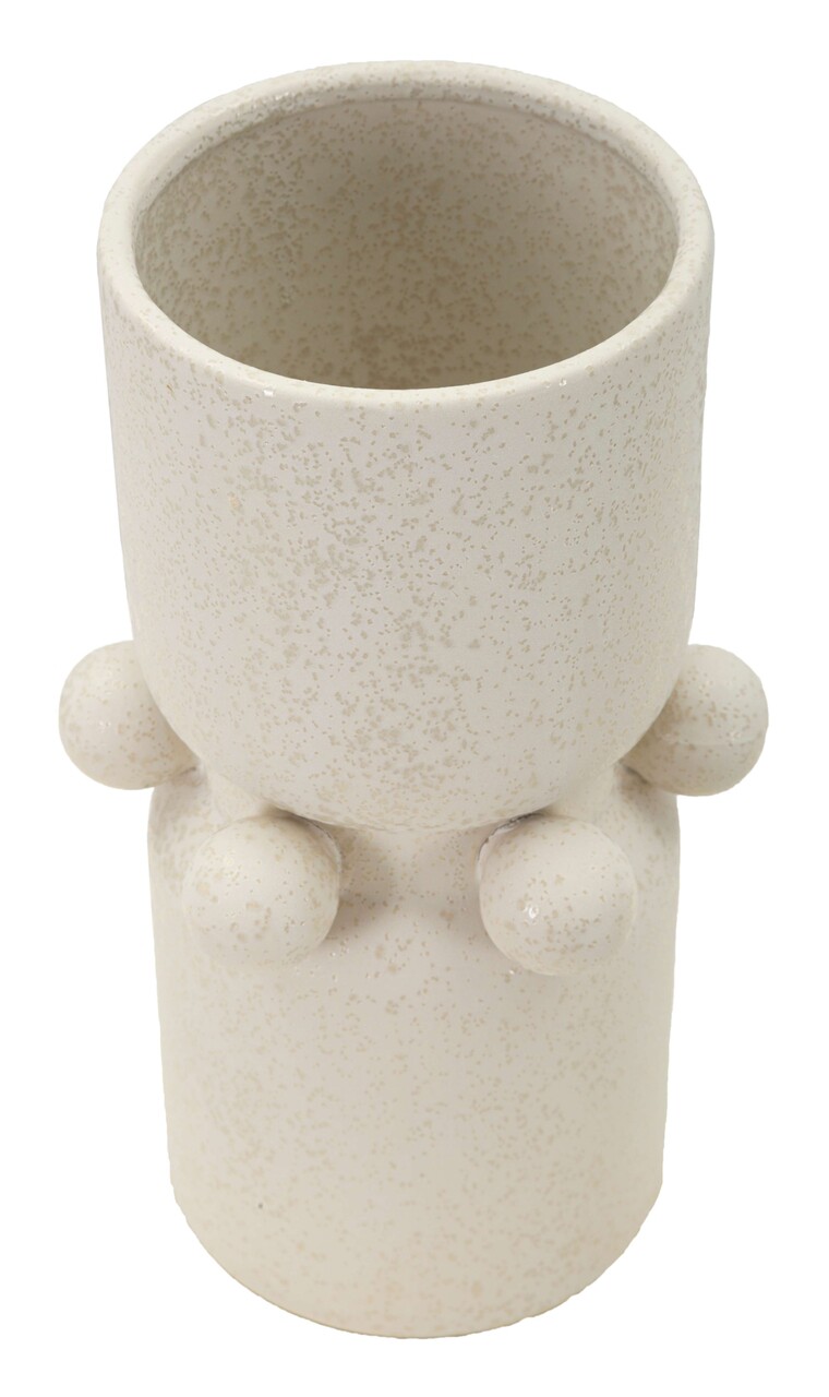 Vaza decorativa Bubbles, Mauro Ferretti, 16x28 cm, ceramica, crem