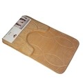 Set 2 covorase de baie, Casa Plastor, Circles, 45 x 73 cm, 37 x 45 cm, poliester/poliuretan/PVC, bej