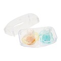 Set 2 suzete pentru 6-18 luni, U-grow, 7x7 cm, silicon, albastru/galben