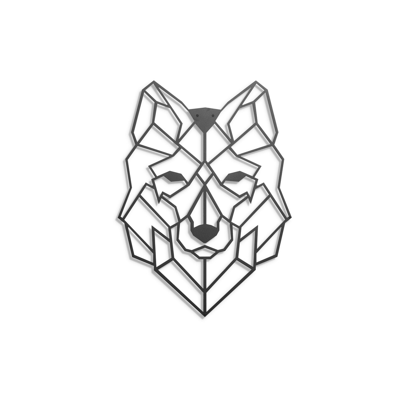 Decoratiune de perete, Wolf, Metal, Dimensiune: 45 x 65 cm, Negru - 1 | YEO