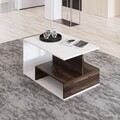 Masuta de cafea, Inarch, Vera S004, Alb/Maro