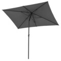 Umbrela dreptunghiulara cu manivela, Calpe, L.200 l.300 H.259 cm, aluminiu, negru/gri