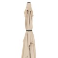 Umbrela dreptunghiulara cu manivela, Calpe, L.200 l.300 H.259 cm, aluminiu, sampanie/bej