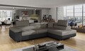 Coltar extensibil dreapta 4 locuri, ELTAP, Anton, 272x203x85 cm, lemn/poliester, gri inchis/negru