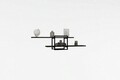 Raft de perete, Asse Home, Mone, 120x30x18 cm, Antracit / Negru