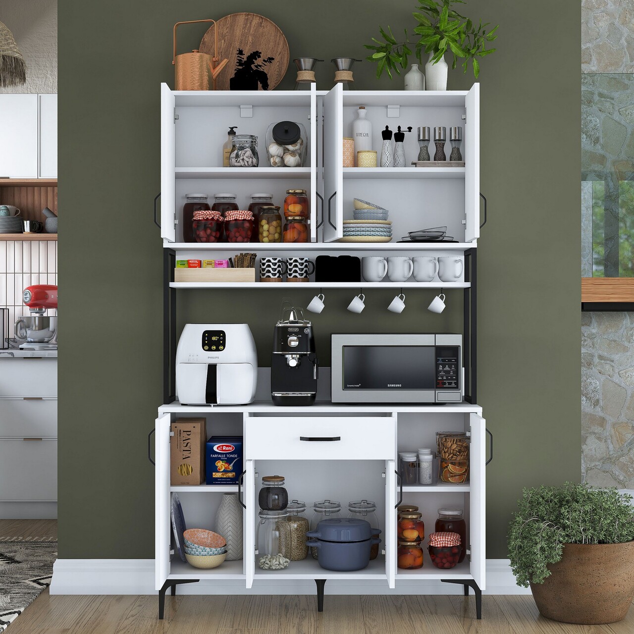Dulap multifunctional, Rani, JE127 -2984, 120x198 cm, PAL, Alb