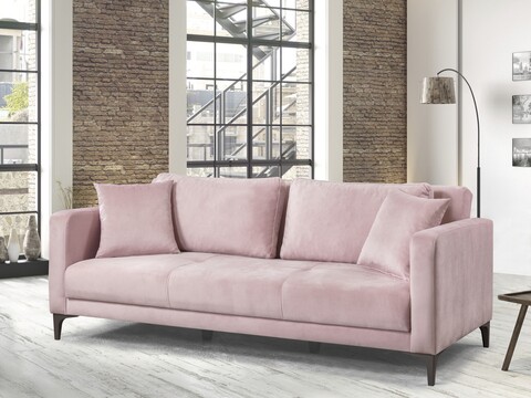 Canapea extensibila Toledo, Pandia Home, 205x95x80 cm, lemn, roz 205x95x80