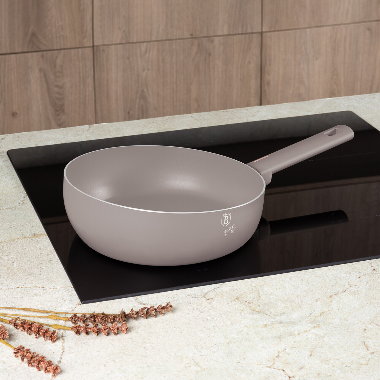 Tigaie flip Berlinger Haus, Taupe, 26 cm, aluminiu, taupe mat - imagine 2