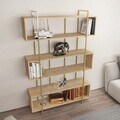 Corp biblioteca, Zena Home, Bruti, 120x180x29.6 cm, PAL, Stejar / Aur