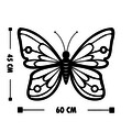 Decoratiune de perete, Butterfly 1, Metal, Dimensiune: 60 x 45 cm, Negru