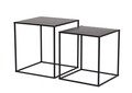 Set 2 masute de cafea Alrik, Bizzotto, 34x34x37 cm/38x38x41 cm, otel, negru