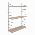 Raft pentru perete Armoni, Decormet, 3 nivele, 72x20x85 cm, maro/negru