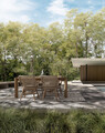 Masa pentru gradina Maverick, Bizzotto, 200x100x77 cm, lemn de tec reciclat, natural