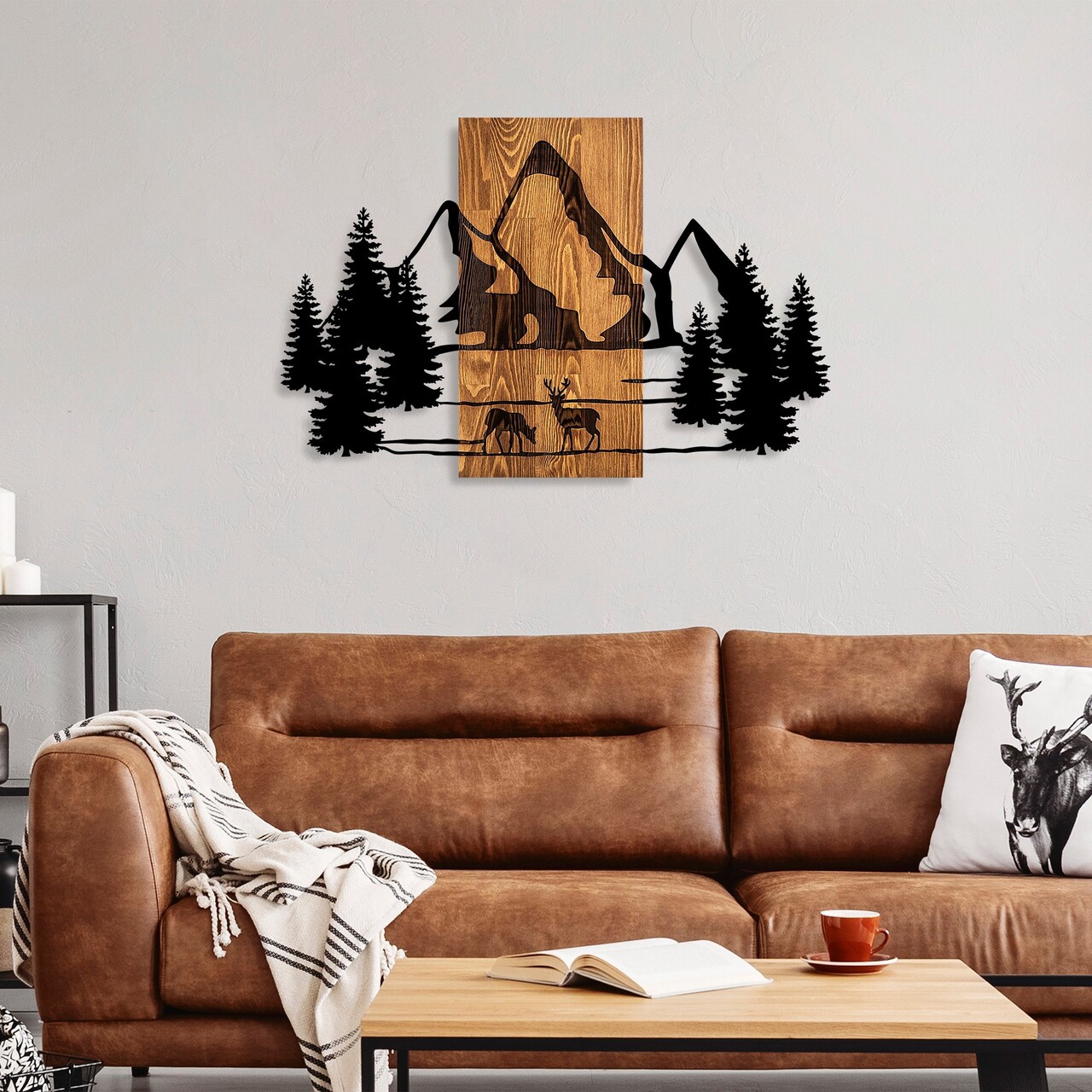 Decoratiune de perete, Natural Habitat, Dimensiuni: 57 x 88 cm, Nuc / Negru - view 3