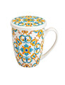 Cana cu infuzor, Medicea Cuore, Brandani, D8x11.5 cm, portelan New Bone China/infuzor inox