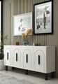 Consola, Hanah Home, Yosun, 150x75x35 cm, PAL , Alb/Negru