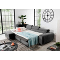 Coltar extensibil stanga 3 locuri ELTAP, LT-04NU, Grayson, 278x205x92 cm, lemn/poliester, gri