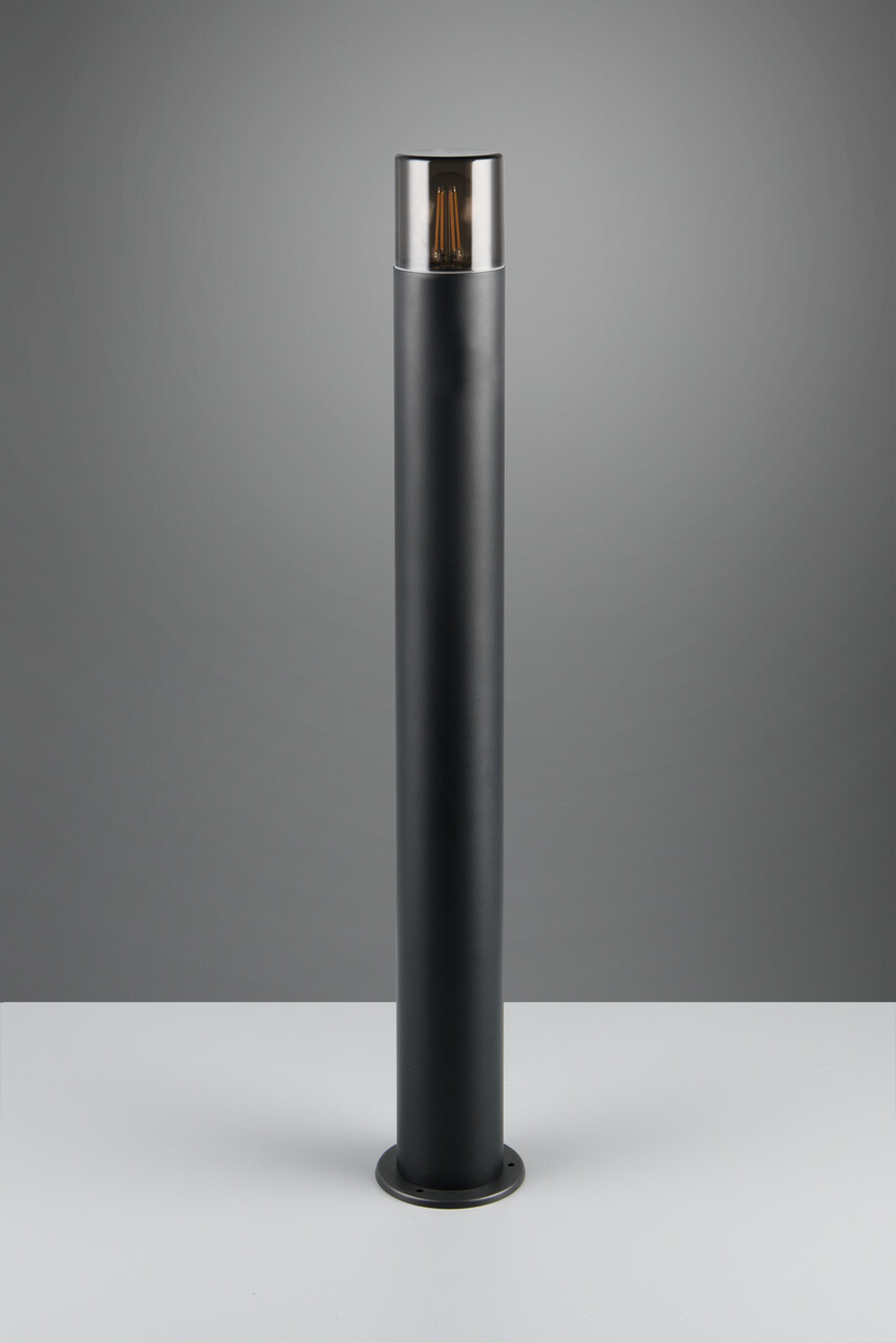 Lampadar de exterior Hoosic, TRIO, 12x80 cm, 28W, 1x E27, aluminiu, negru mat