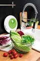 Uscator salata si verdeturi 2 in 1, Snips, Spin&Serve, 5 L, plastic, alb/verde