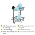 Polita pentru baie Rack Bari, Wenko, 22.5x16x29.5 cm, metal/otel, negru