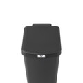 Cos de gunoi cu pedala, Brabantia, StepUp, 40 L, 35.2x28x66.6 cm, polipropilena, gri inchis