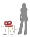 Scaunel Ilary Mini, Mauro Ferretti, 40x40x67 cm, MDF/fier/poliester, roz/auriu