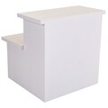 Scaun tip treapta, Emma, Creaciones Meng, 34x34x34 cm, 2 sertare, lemn de paulownia/trestie, alb