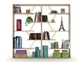 Biblioteca Rafevi Tars, 84 x 24 x 157 cm, PAL/metal, oak/galben