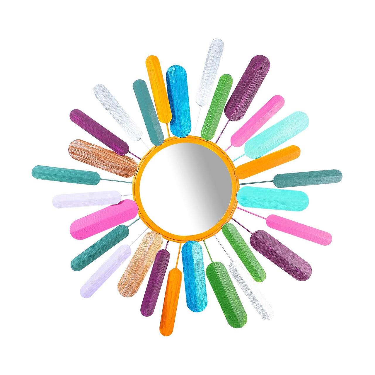 Decoratiune de perete, Mirror Sun, Metal, Dimensiune: 75 x 75 cm, Multicolor - 1 | YEO