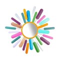 Decoratiune de perete, Mirror Sun, Metal, Dimensiune: 75 x 75 cm, Multicolor