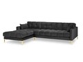 Coltar stanga 5 locuri, Mamaia, Micadoni Home, GL, 293x185x75 cm, catifea, gri inchis