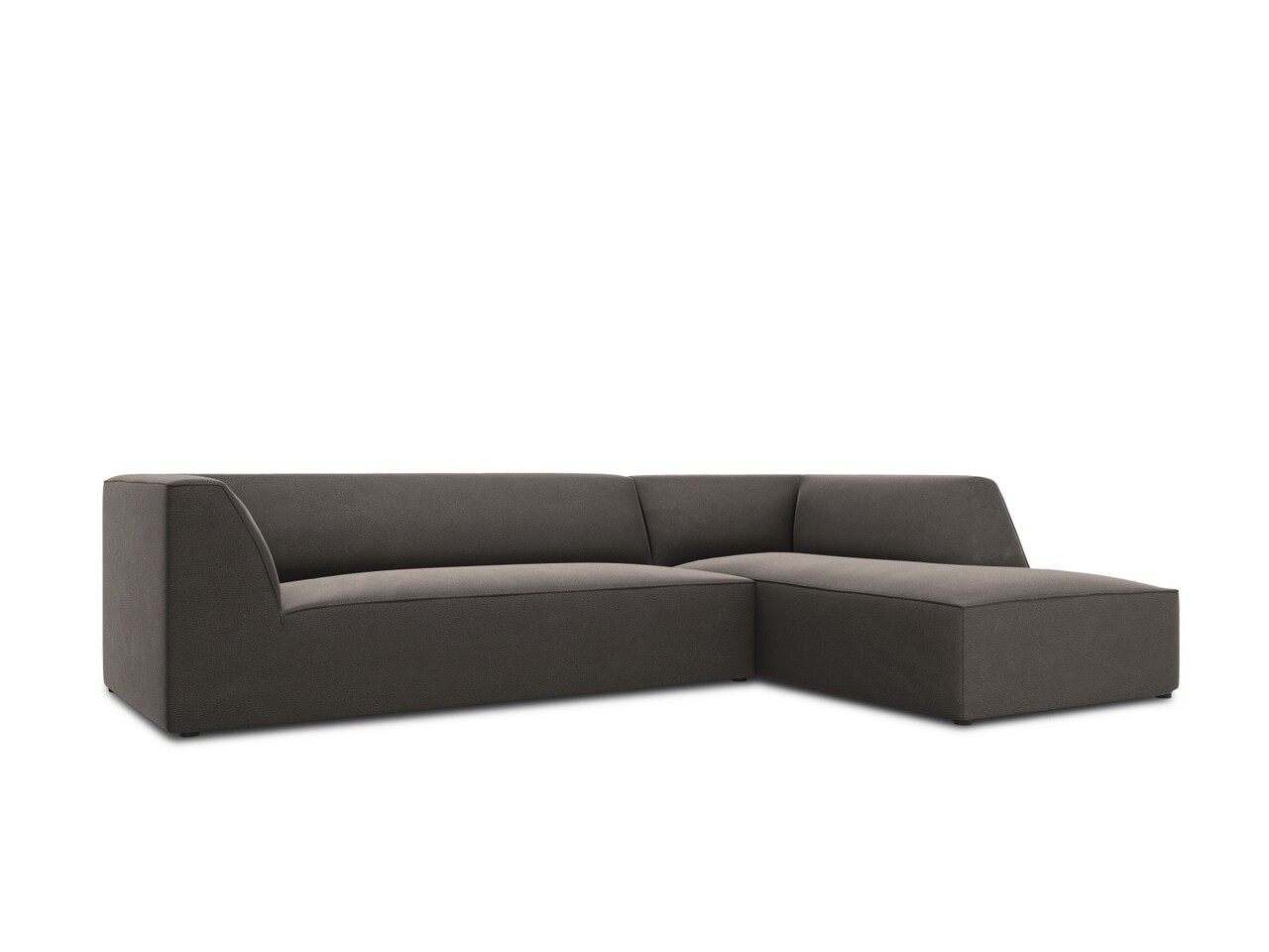 Coltar dreapta 4 locuri, Ruby, Micadoni Home, BL, 273x180x69 cm, catifea, gri inchis - 2 | YEO