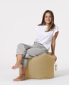 Taburet puf, Square Pouf, Ferndale, 45x45 cm, poliester impermeabil, bej nurca