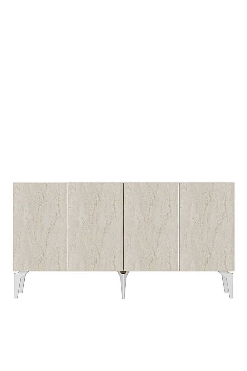 Consola, Hanah Home, Lipa 150, 125x75x32 cm, Alb / Travertin — imaginea 5