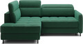 Coltar extensibil stanga 3 locuri ELTAP, LT-35LU, Barea, 208x160x100 cm, lemn/poliester, verde inchis