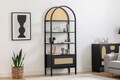 Corp biblioteca, Howard, Nala 76, 76x185x40 cm, Corp din 100% lemn de frasin, Negru