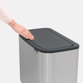Cos de gunoi cu soft touch, Brabantia, Bo Touch Matt Fingerprint Proof, 3x11 L, 31.2x54x68 cm, otel, argintiu