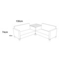 Set mobilier gradina/terasa Tilson, 4 piese, otel/fibre sintetice, maro/caramiziu