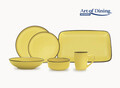 Set 6 farfurii desert Medeea, Art of Dining by Heinner, 20 cm, ceramica, galben/negru