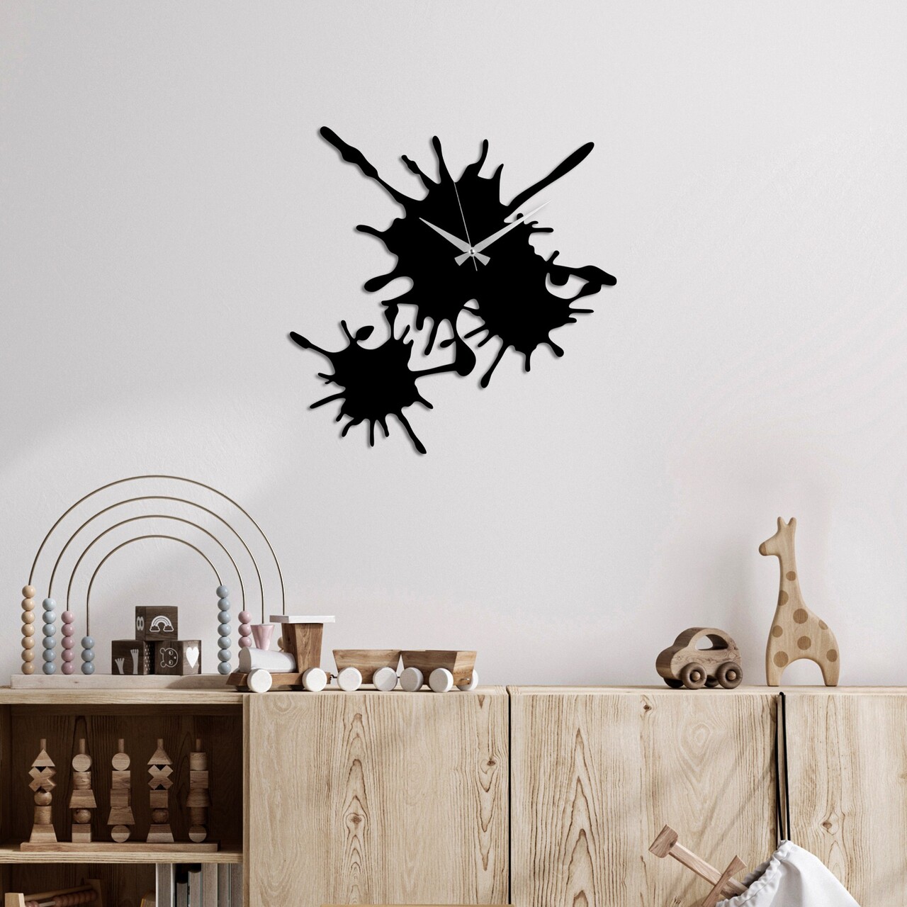 Ceas de perete Stain Dimensiune: 49 x 49 cm Negru