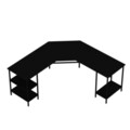 Birou, Minerva, Power L, 180x76x60 cm, PAL, Negru