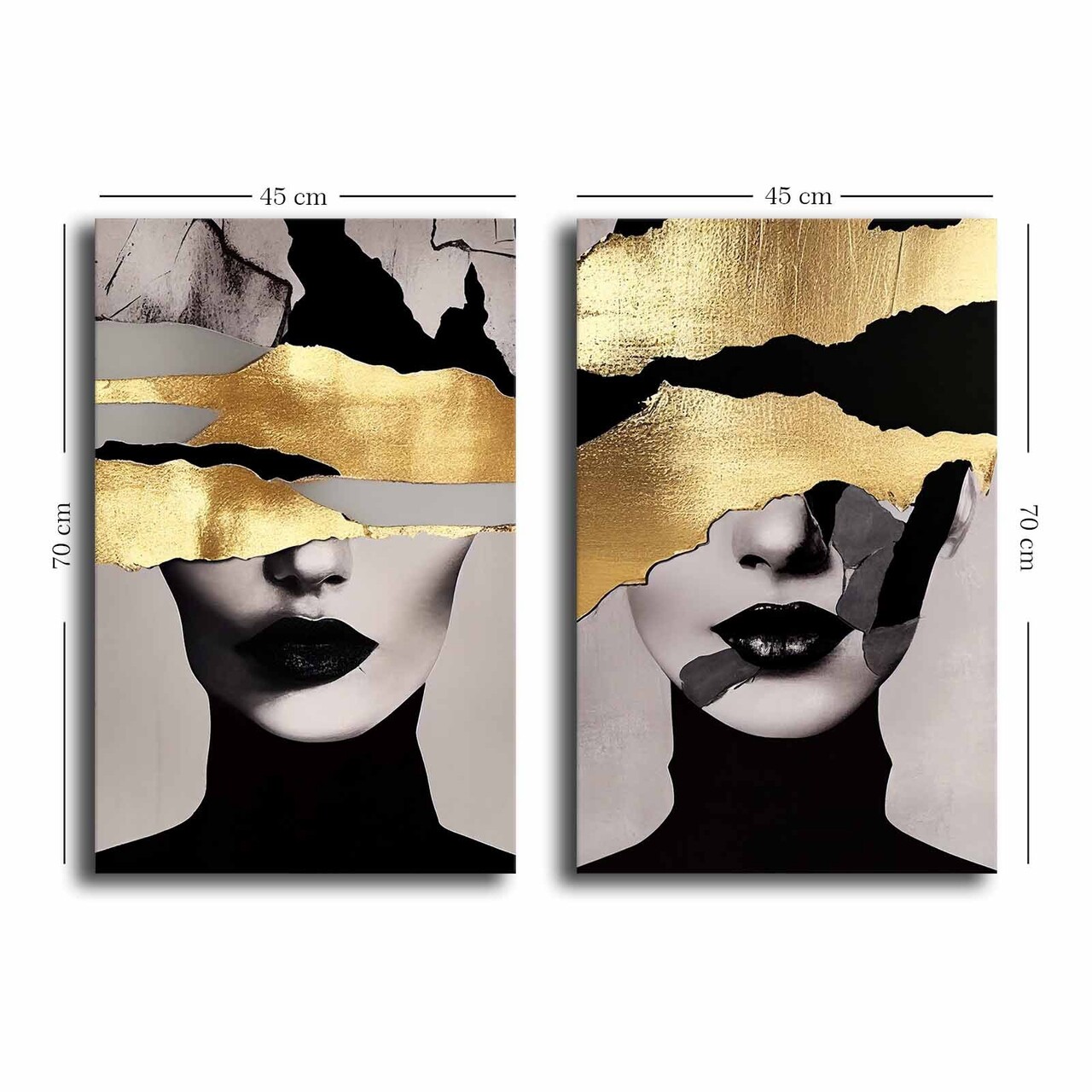 Set 2 tablouri decorative, 2P4570GSC-019, Lemn, Multicolor - view 4